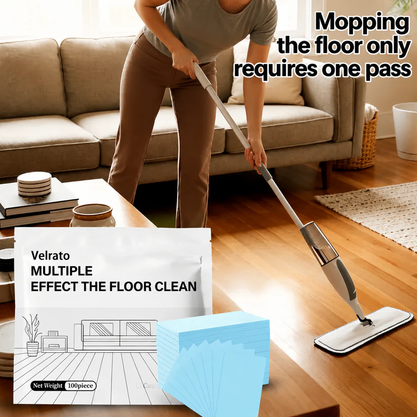 🧼 Velrato 100 Piece Floor Cleaning Tablets Multi-Surface Antibacterial Cleaner for Hardwood, Tile & Laminate
