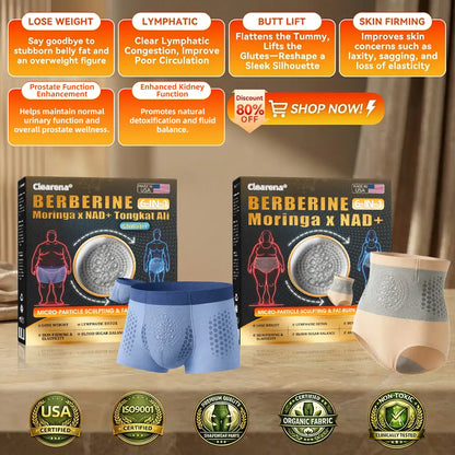2026 6-in-1 Micro-Particle Sculpting & Fat-Burning Shorts for Women & Men with Male Vitality Support | Moringa × Berberine × NAD+