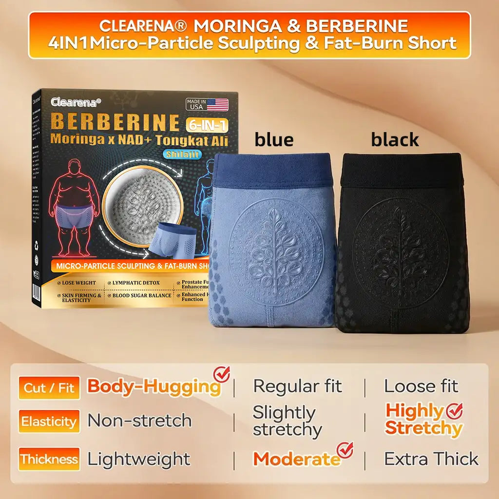 2026 6-in-1 Micro-Particle Sculpting & Fat-Burning Shorts for Women & Men with Male Vitality Support | Moringa × Berberine × NAD+